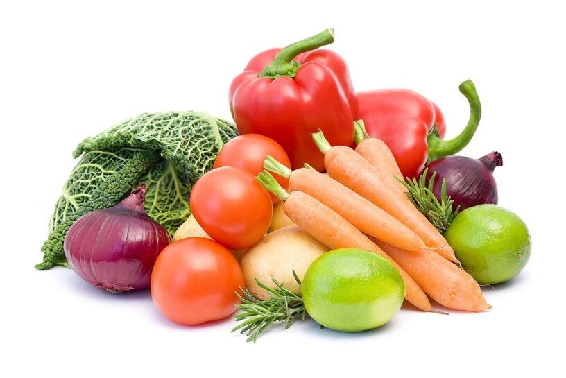 Divers légumes - le régime du deuxième jour du régime 6 pétales